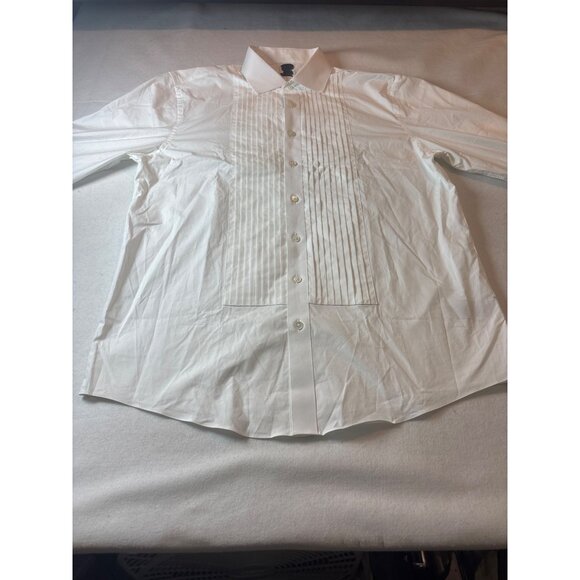 Brooks Brothers Mens Slim Fit White Tuxedo Shirt 17-36 - Picture 1 of 11